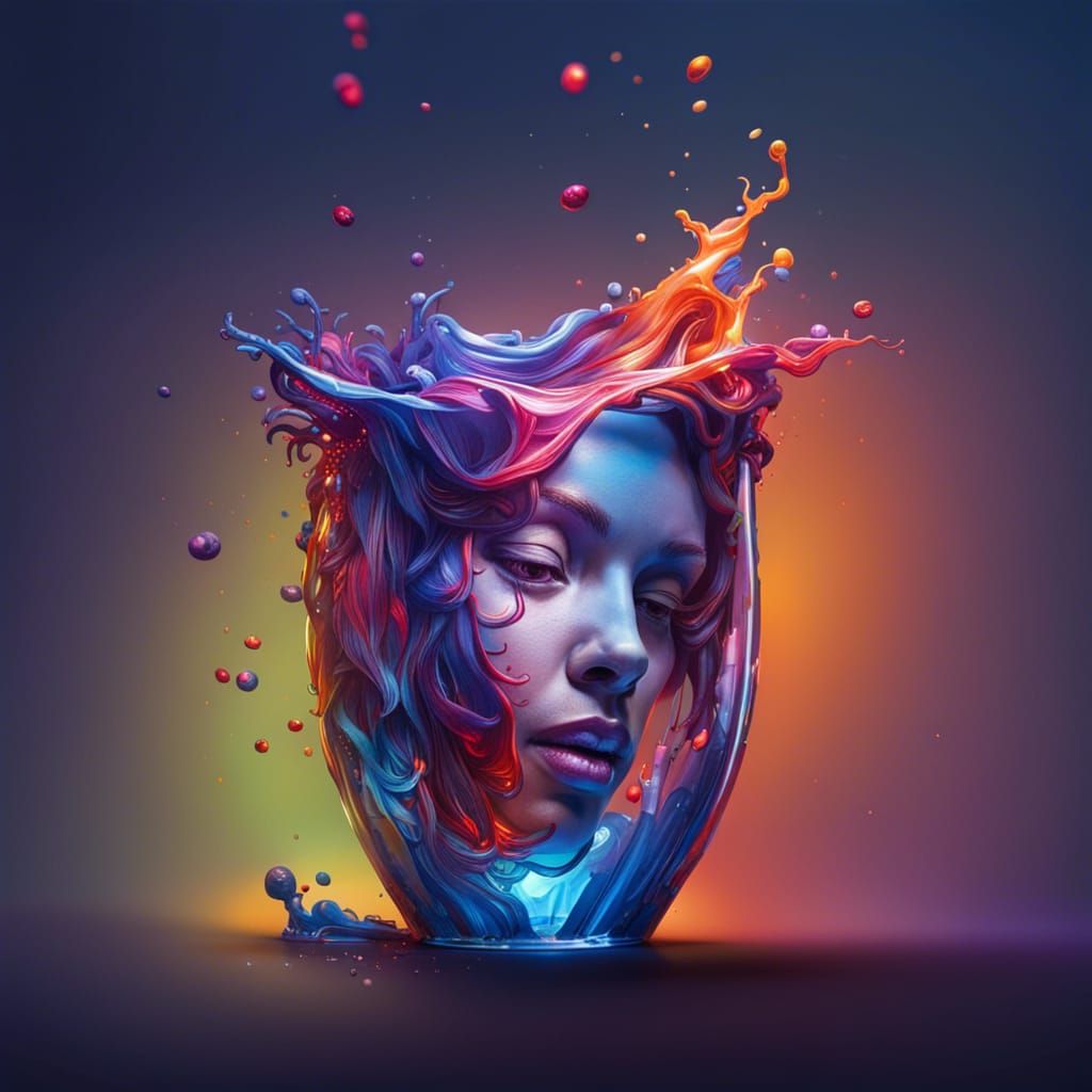 Hyperrealistic Pandora Opens Vase in Splash Art Style