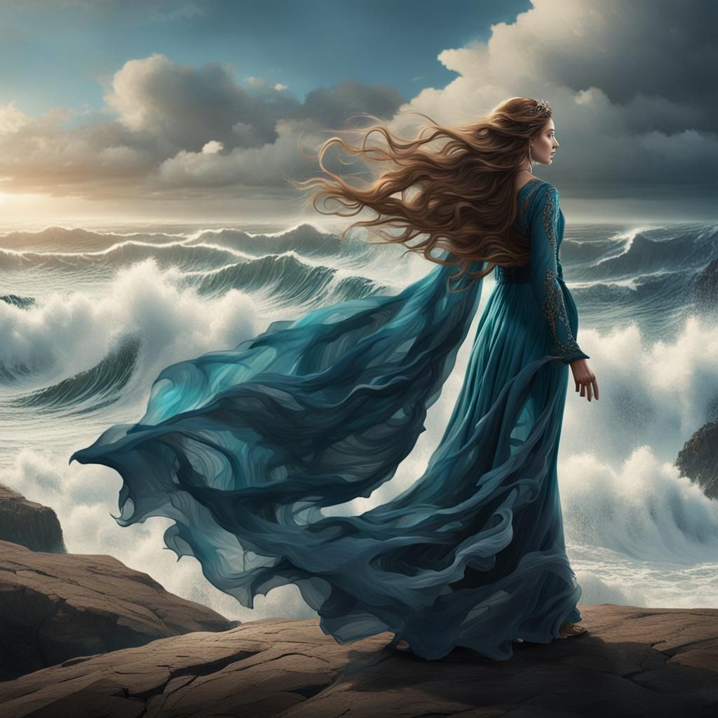 Woman and Wave: Fantasy Art in Unreal Engine