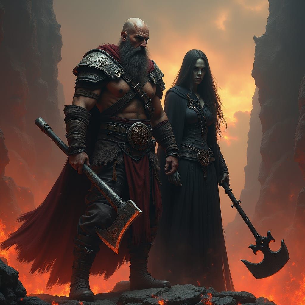 Epic Diablo Battle Scene in Dark Fantasy Style