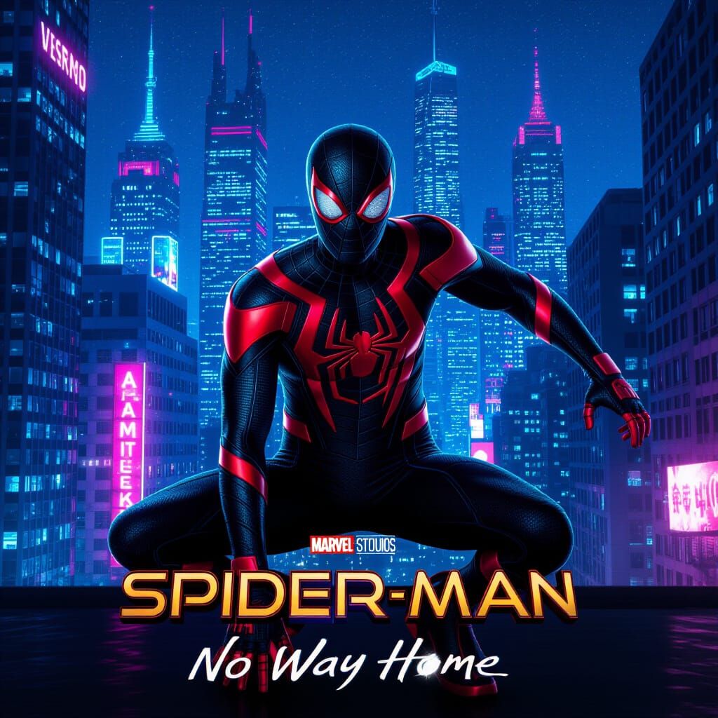 Spider-Man 2099 Movie Poster in Neon City