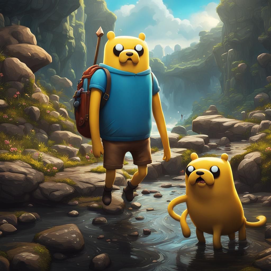 Realistic Jake and Finn: Detailed Fantasy Art