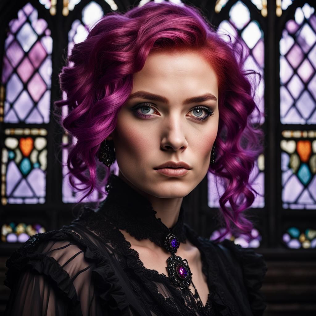 Victorian Woman with Haunting Eyes Portrait