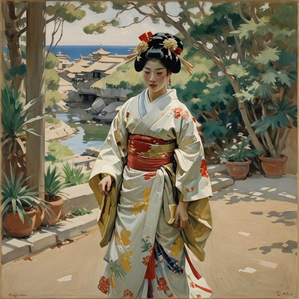 A geisha by Joaquín Sorolla