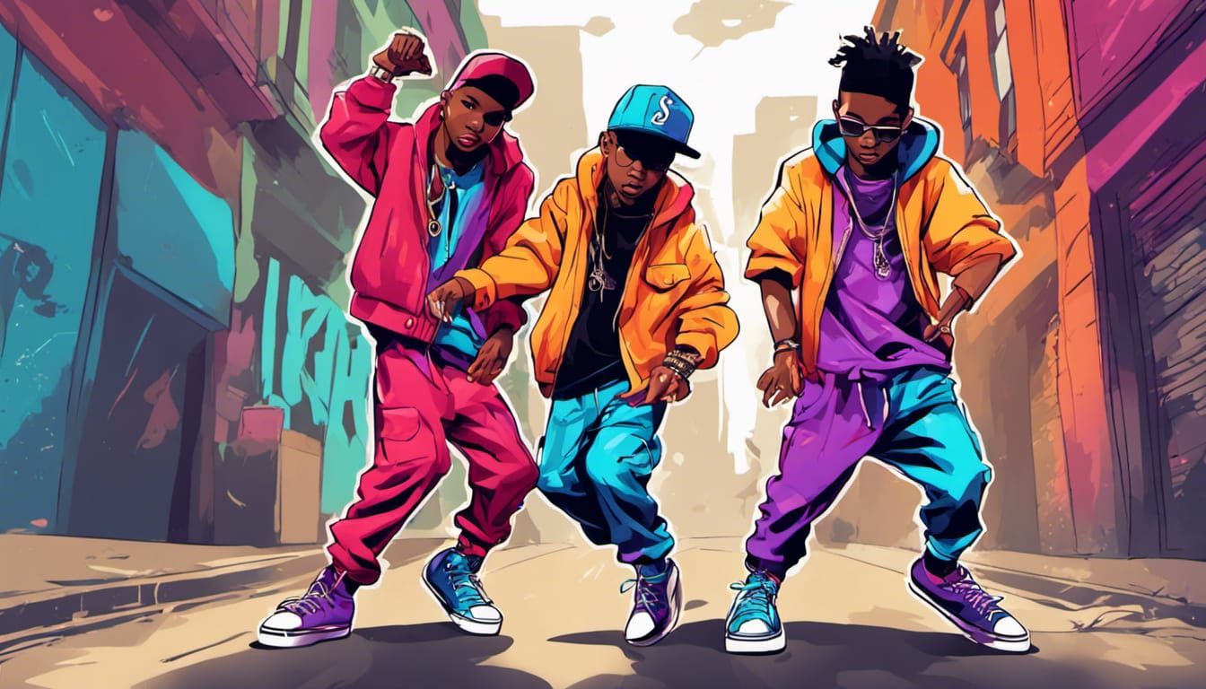 Vibrant Hip-Hop Dancers on Gritty Street