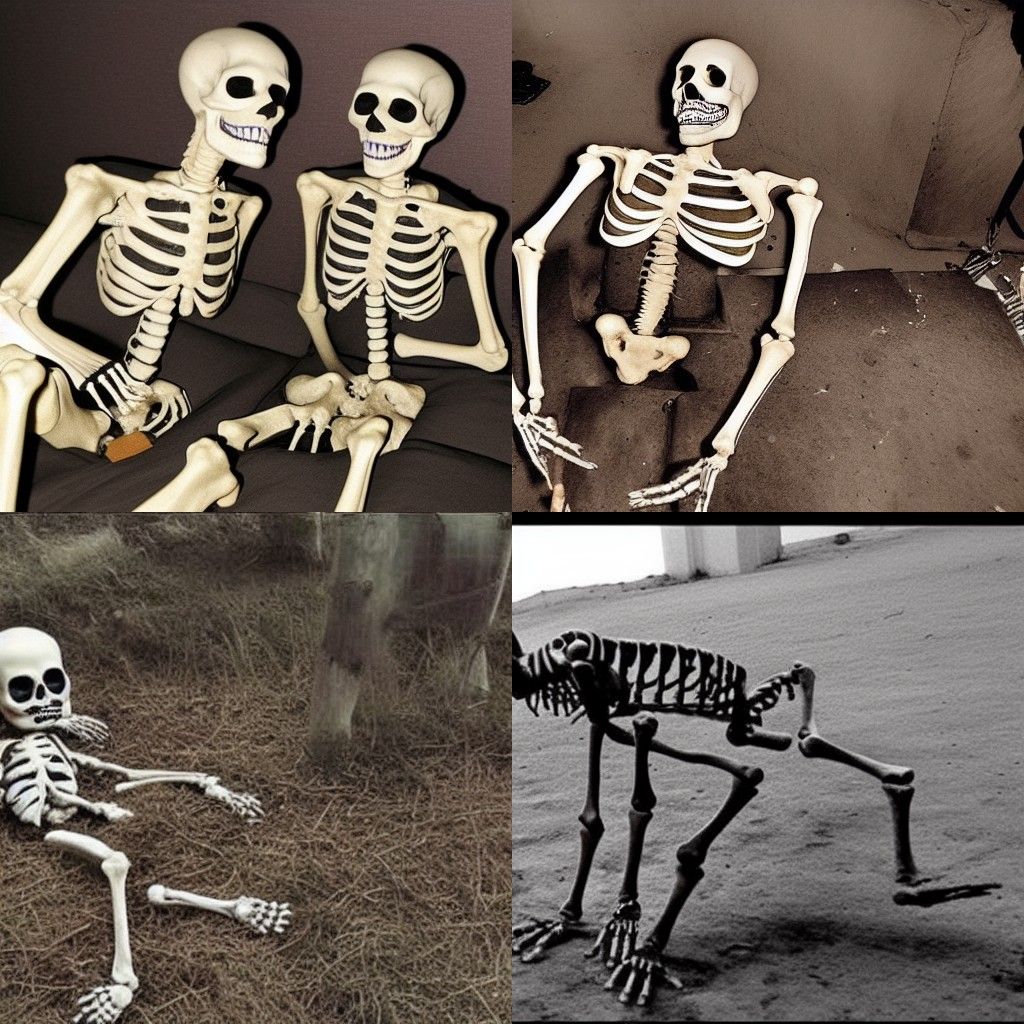 Skeletons Captured on Camera: A Realistic Scene