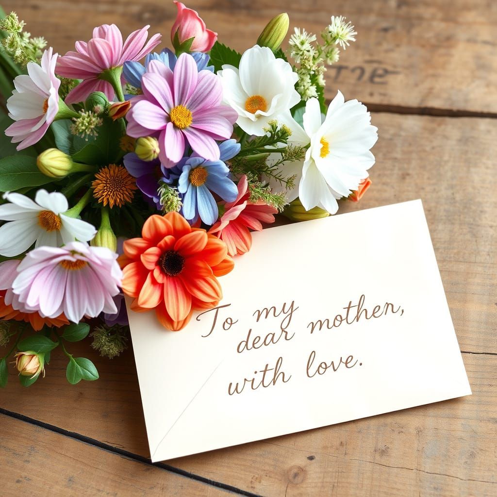 Vintage Envelope with Whimsical Flowers