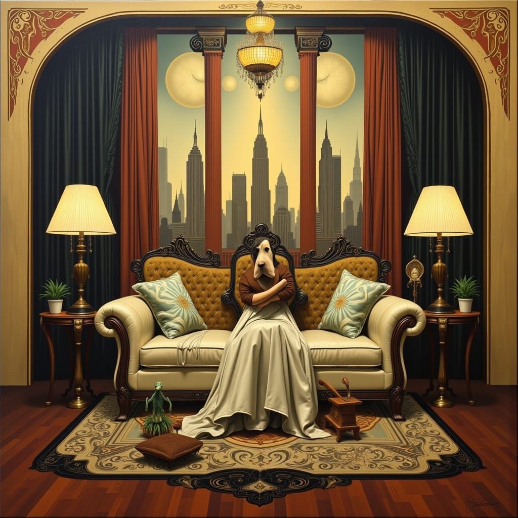 Surreal Art Deco Sitting Room
