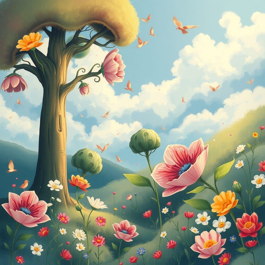 Whimsical Dreamscapes in Vibrant Watercolor