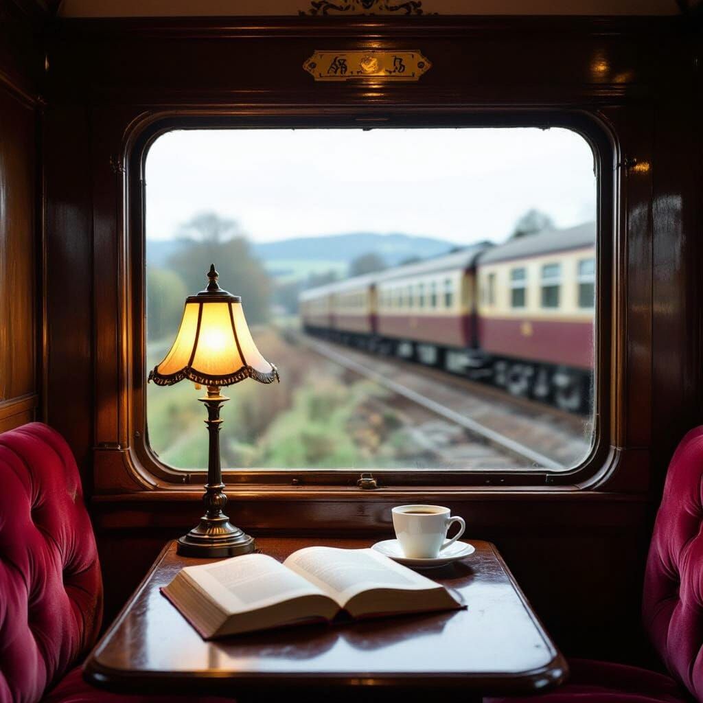 Cozy Reading Den in Vintage Train Carriage