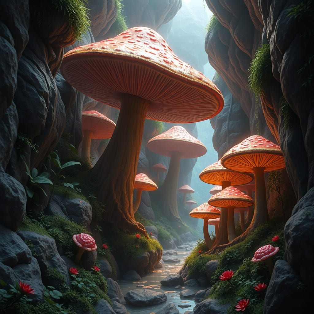 Ethereal Fantasy Realm in Deep Colors