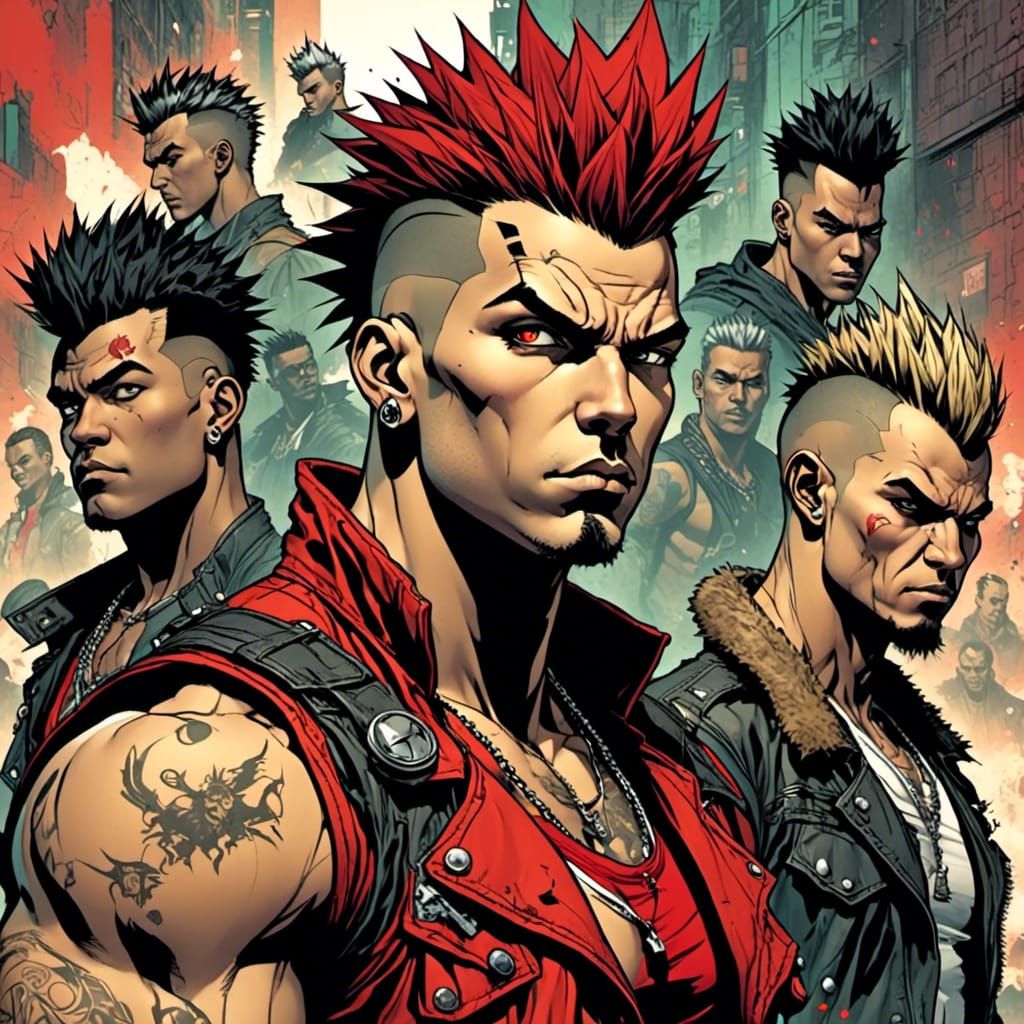 Bosozoku style cyberpunk gang