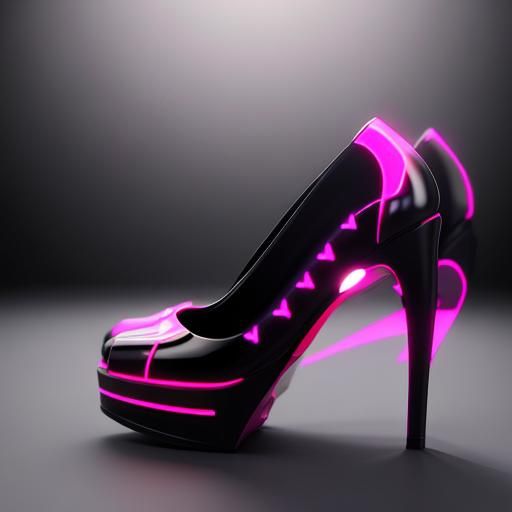 Futuristic High Heels with Hearts in Ultra HD