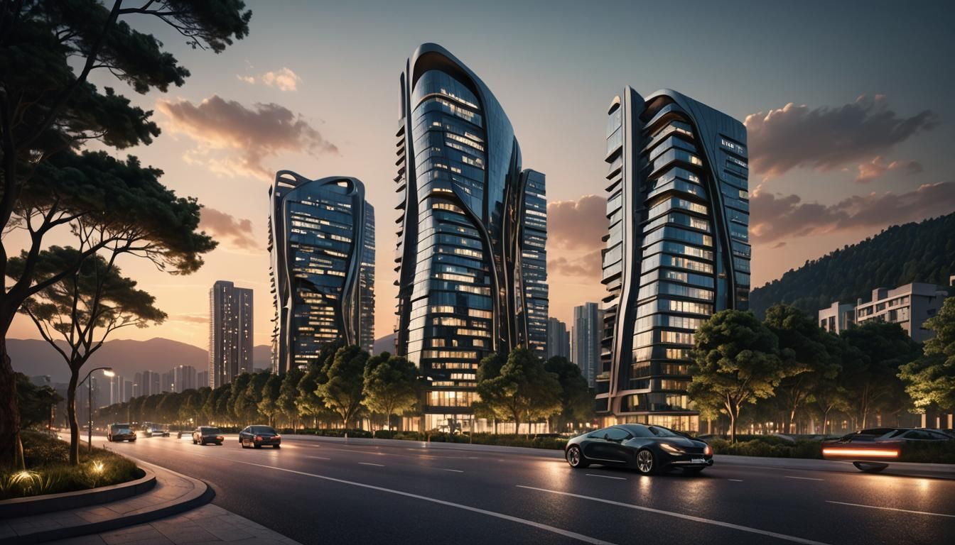 Futuristic Condominium: Hyperrealistic Architectural Renderi...