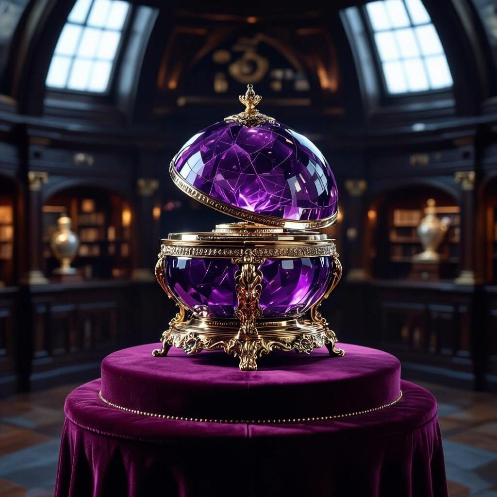 Amethyst Music Box in Observatory: Fabergé-Inspired Surreali...