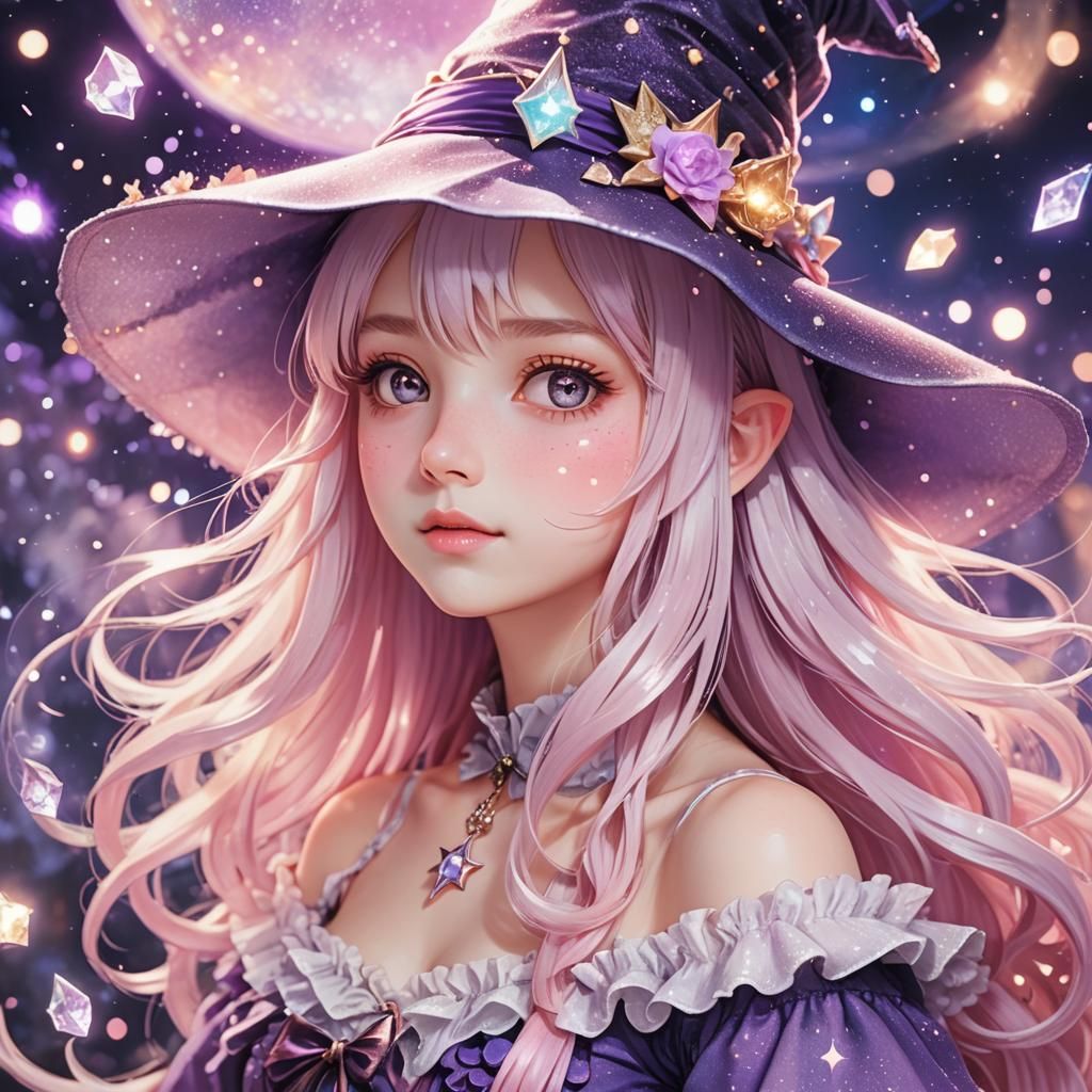 Whimsical Witch in Pastel Hues