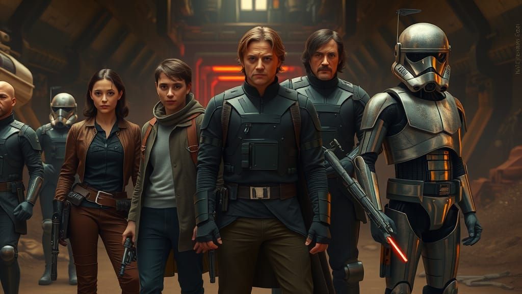 Rebel Alliance Heroes in Galactic Grunge Setting