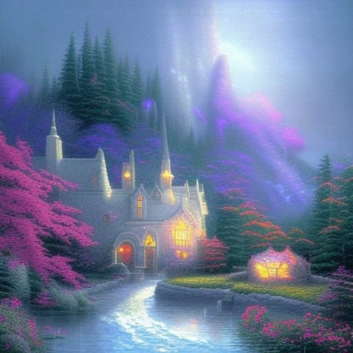 Ethereal Comet in a Fantasy Landscape