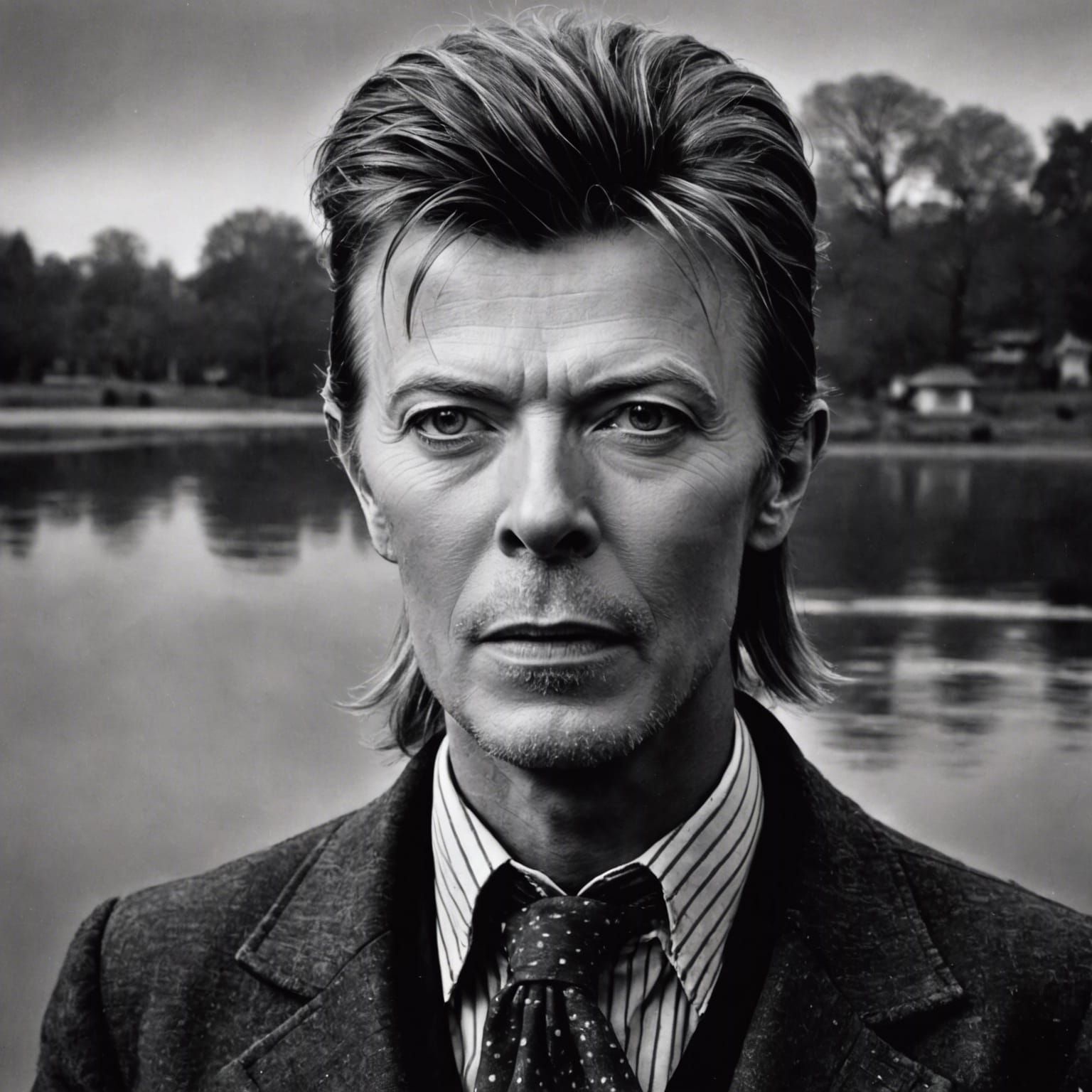 Monochrome Portrait with Textured Charcoal Details