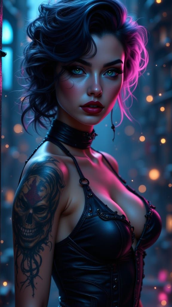 Gothic Beauty in Todd McFarlane Style