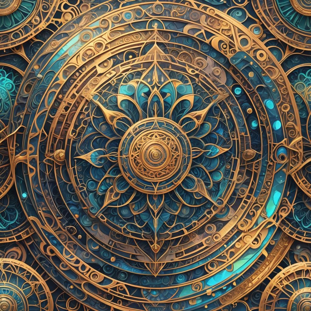 Reiki Symbols in Holographic Astral Cosmic Illustration