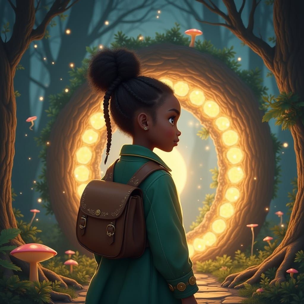 African Girl Embarks on Whimsical Forest Adventure in Vibran...