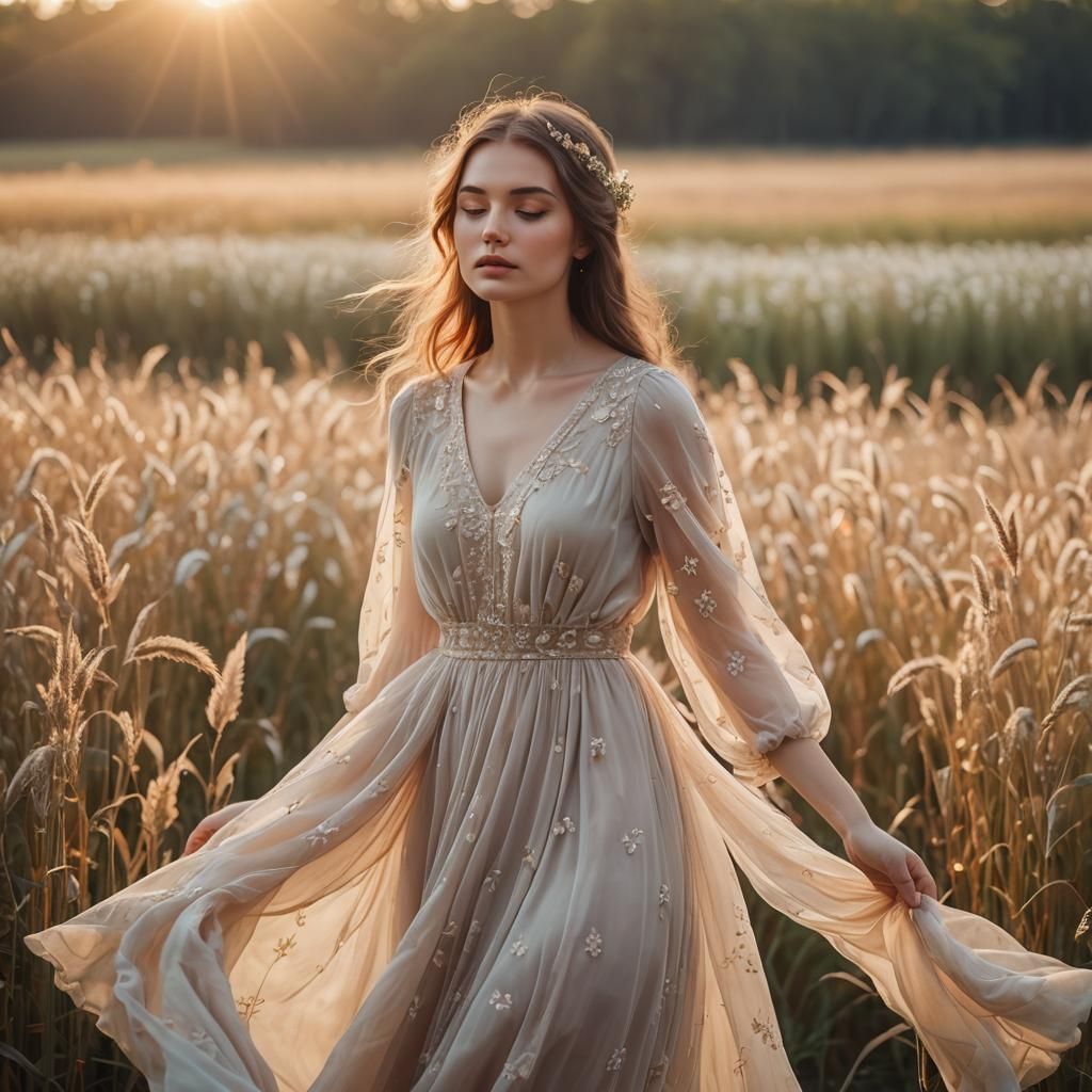 Girl in Flowing Dress: Dreamy Soft Focus Photography