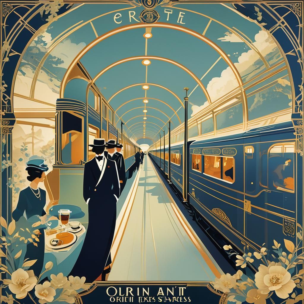 Art Deco Orient Express Travel Poster