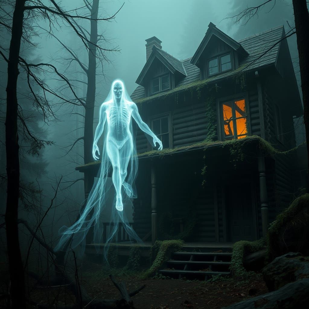 Surreal Ghostly Encounter in a Haunting, Ancient Villa