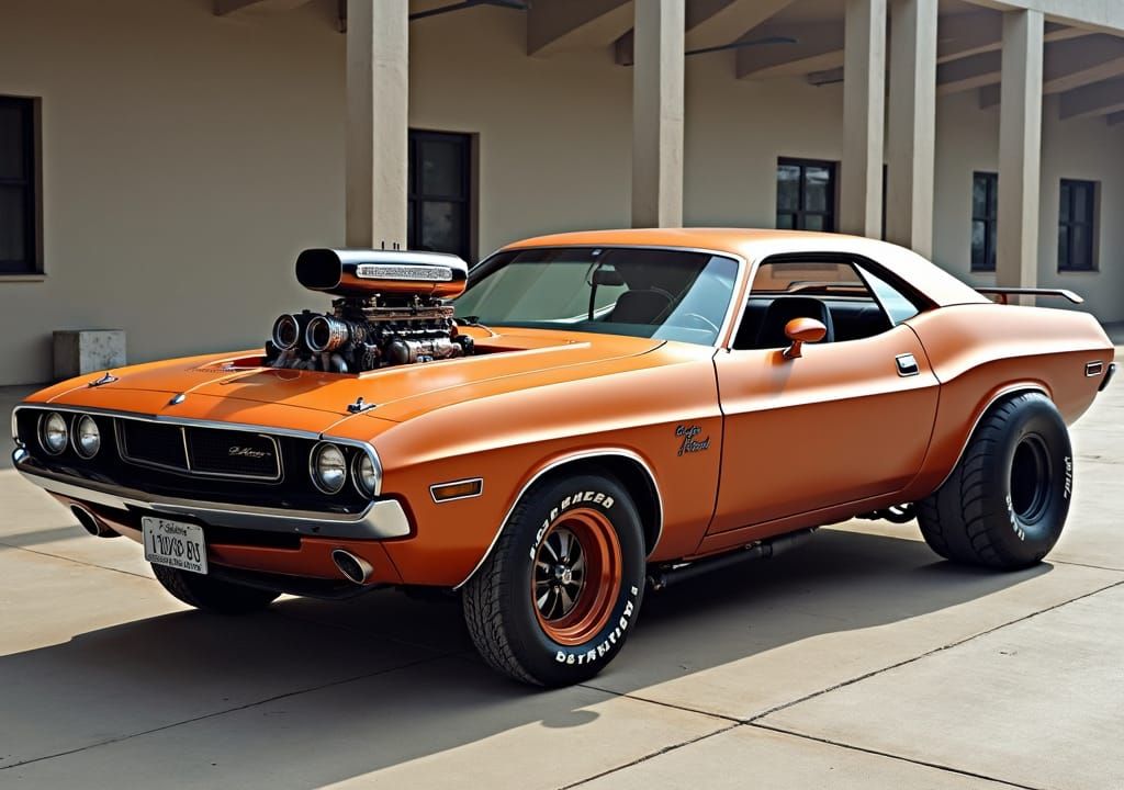 Custom 1970 Dodge Challenger with Engine Blower
