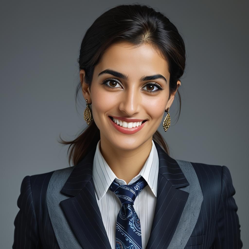 Smiling Iranian Woman in Business Suit Portrait