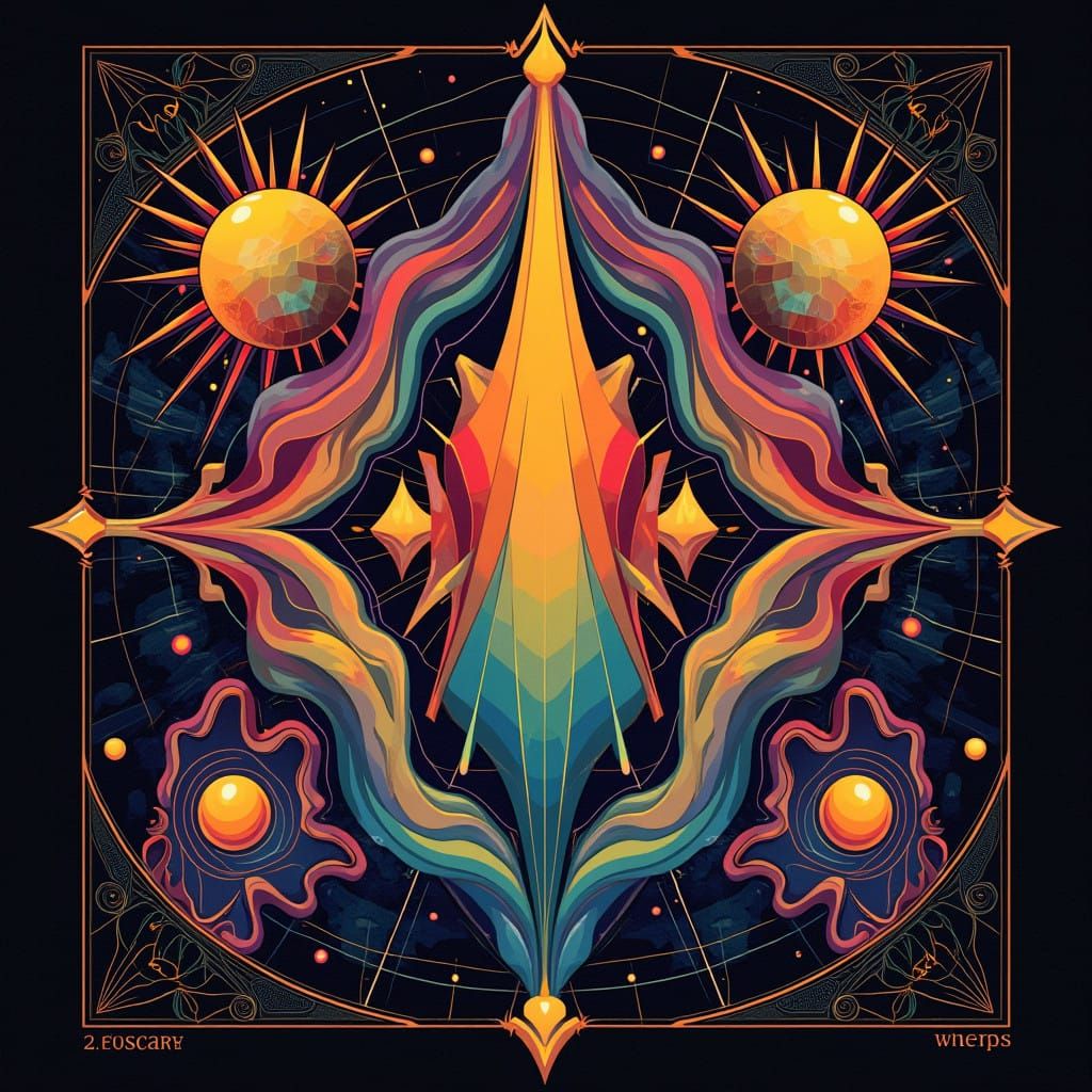 Vibrant Cosmic Shapes in Radiant Colors