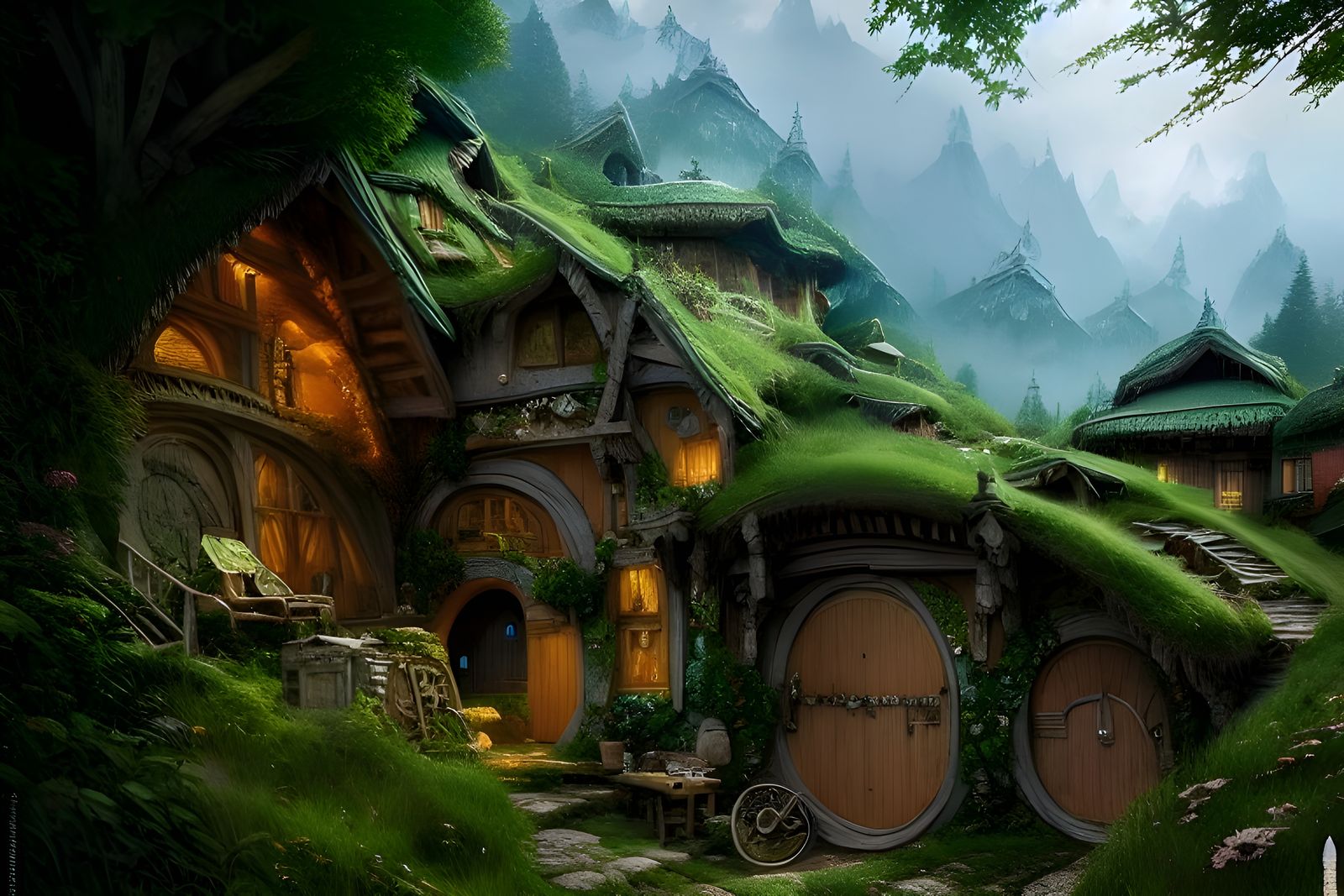 Lush Hobbit Village Carved into Mountaintop