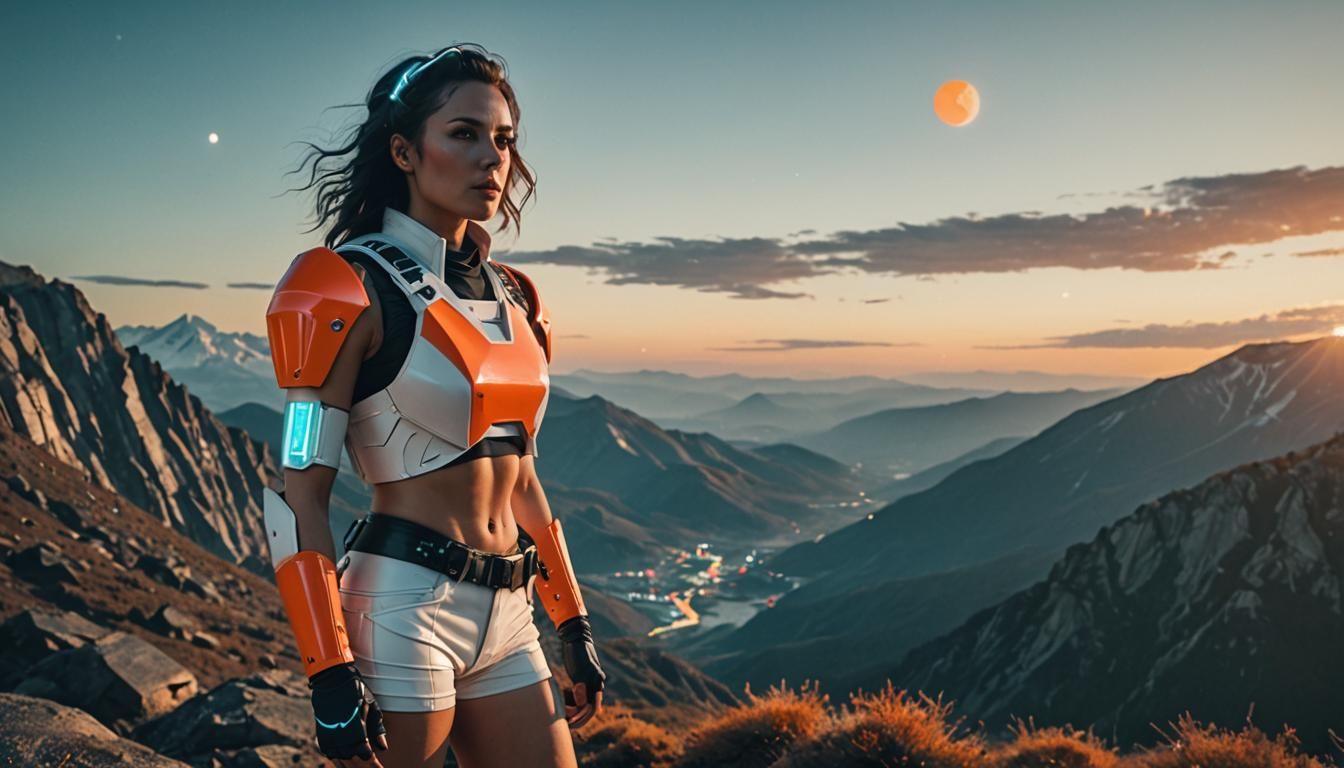 Cyberpunk Space Outlaw in Neon Haze