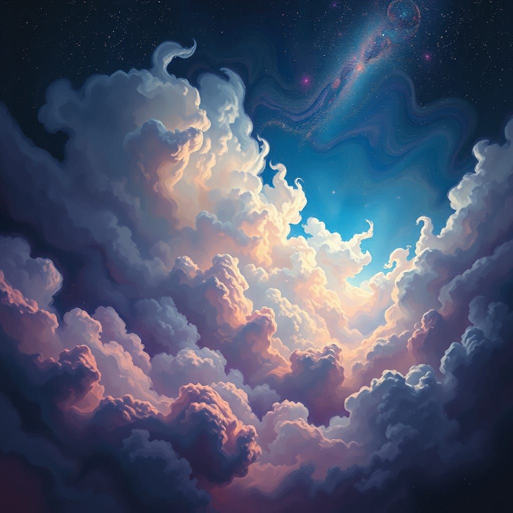 Ethereal Cosmos in Abstract Expressionism Style