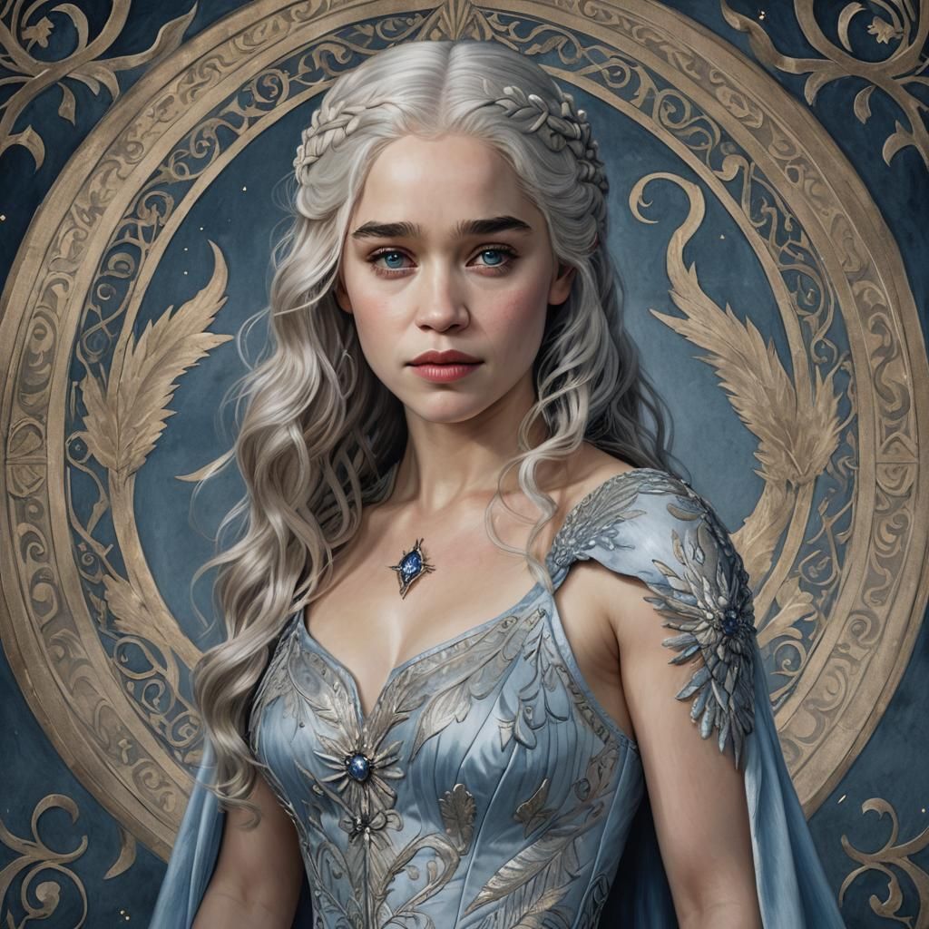 Ethereal Portrait of a Queen in Art Nouveau Style