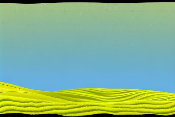 rolling green hills with tall grass and a blue sky Screen print, pop art, splash screen art, triadic colors, digital art...