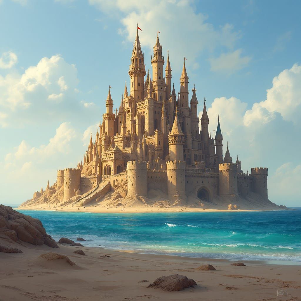 Colossal Sandcastle at Golden Hour