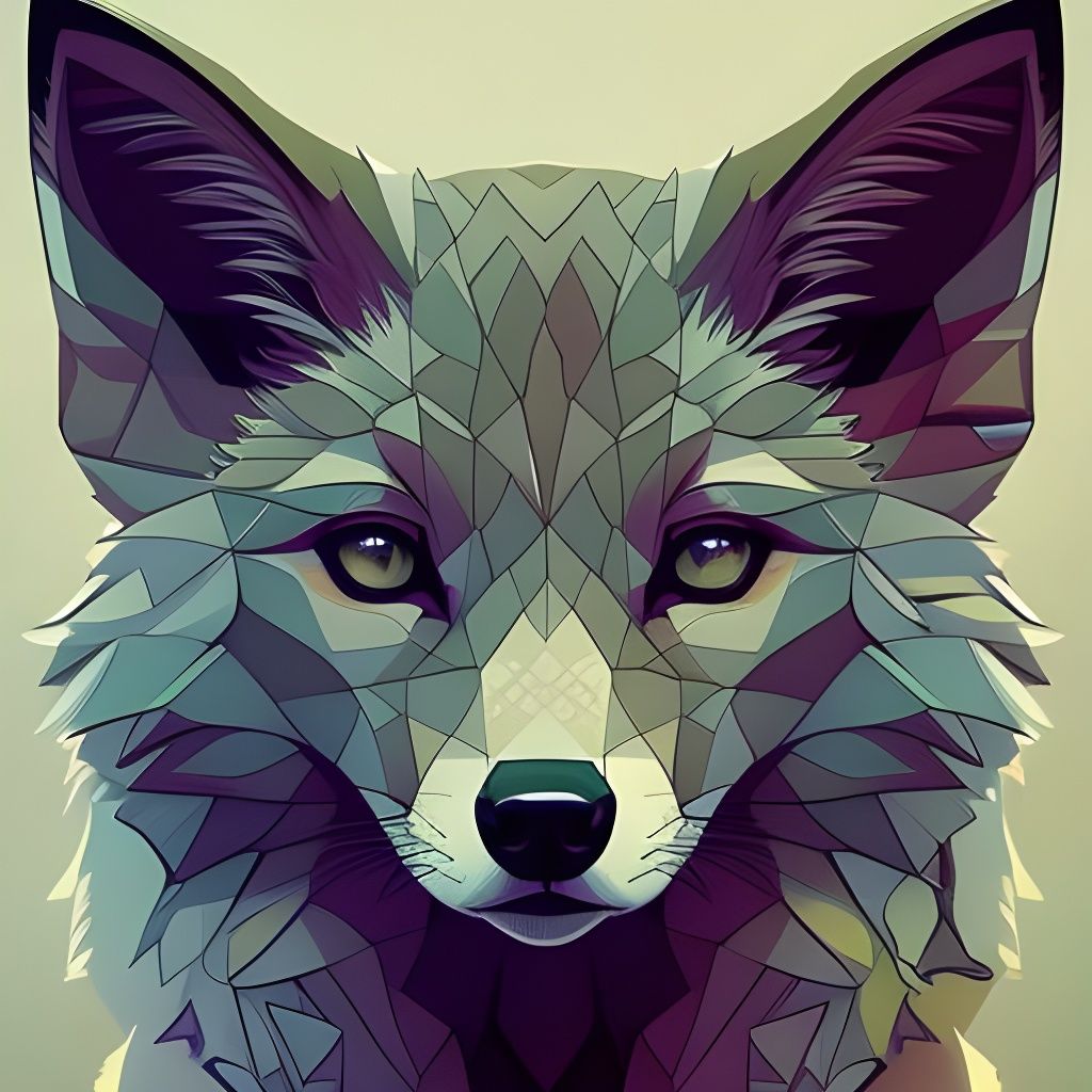 Geometric Fox: Vector Art in Circular Shapes