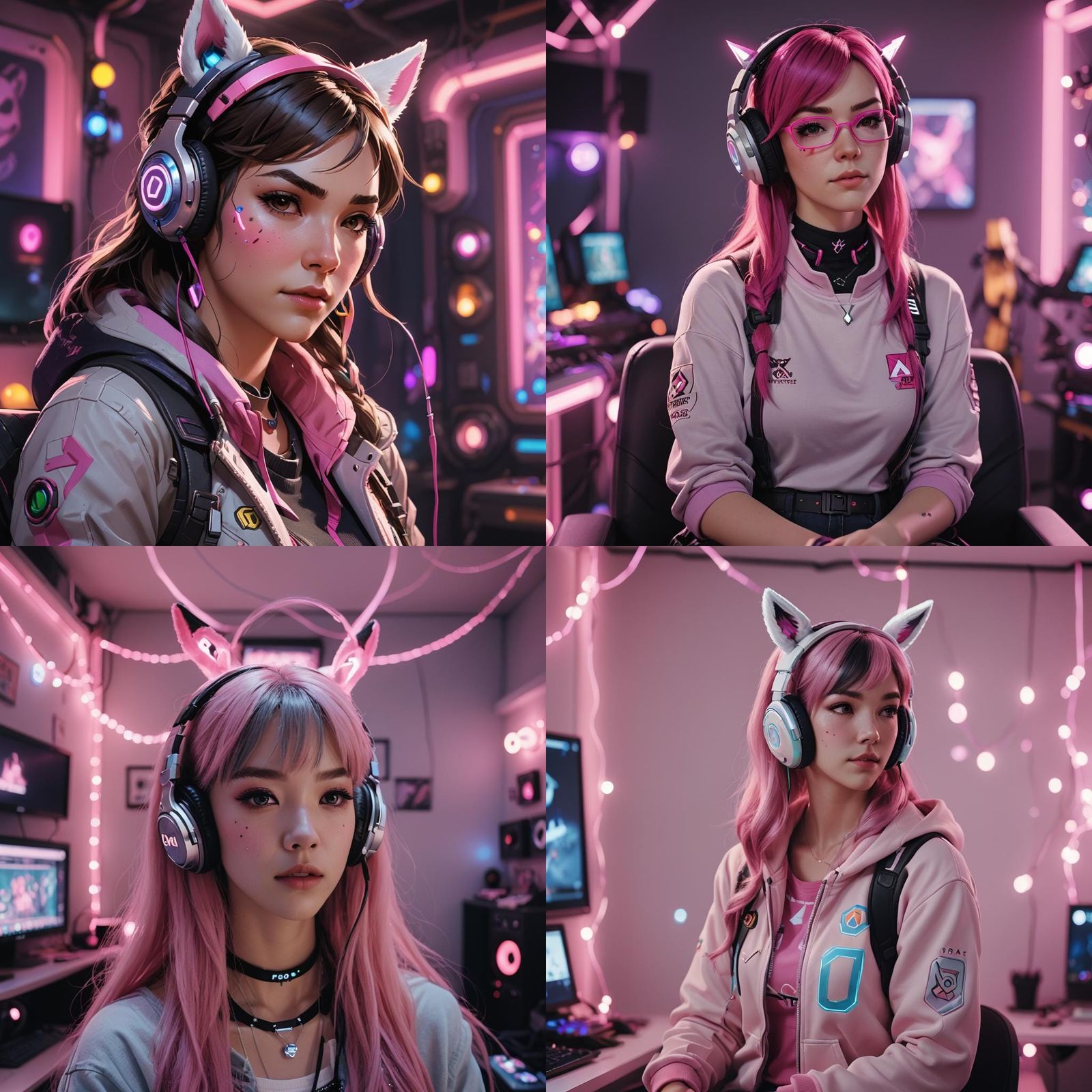 D.Va Overwatch 2 E-Girl in Gaming Room
