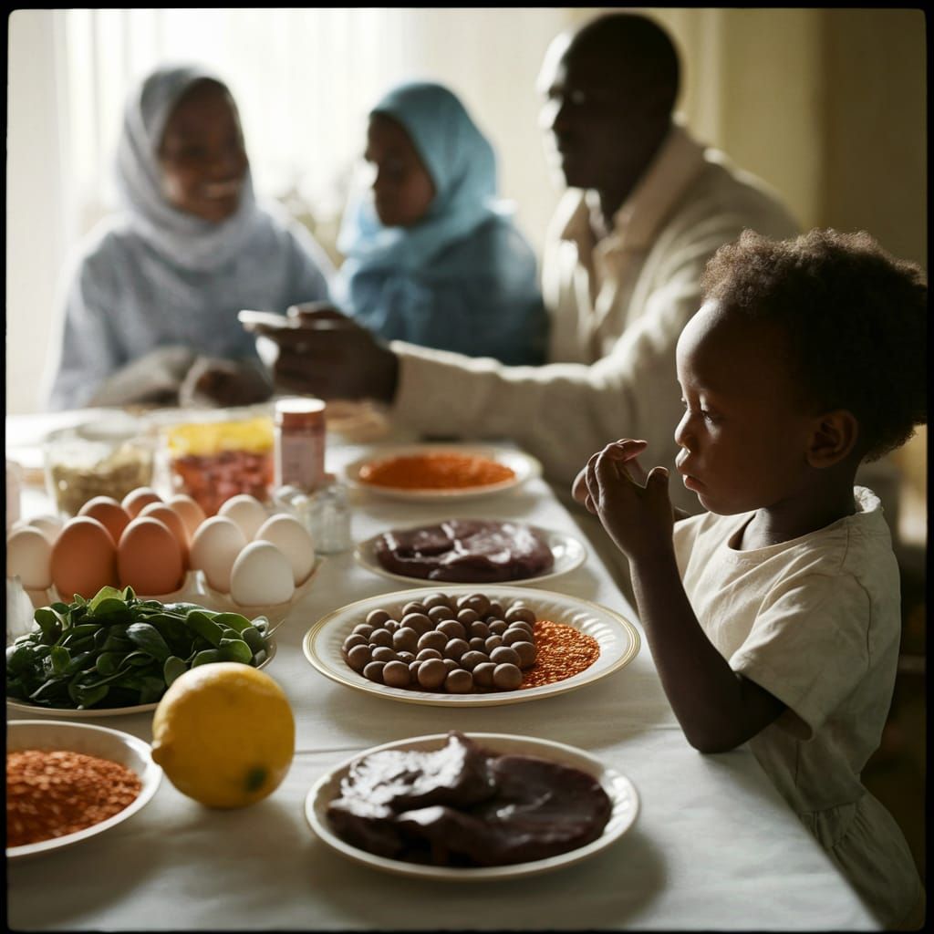 Family Embracing Healthy Eating Habits in a Cozy Home Settin...