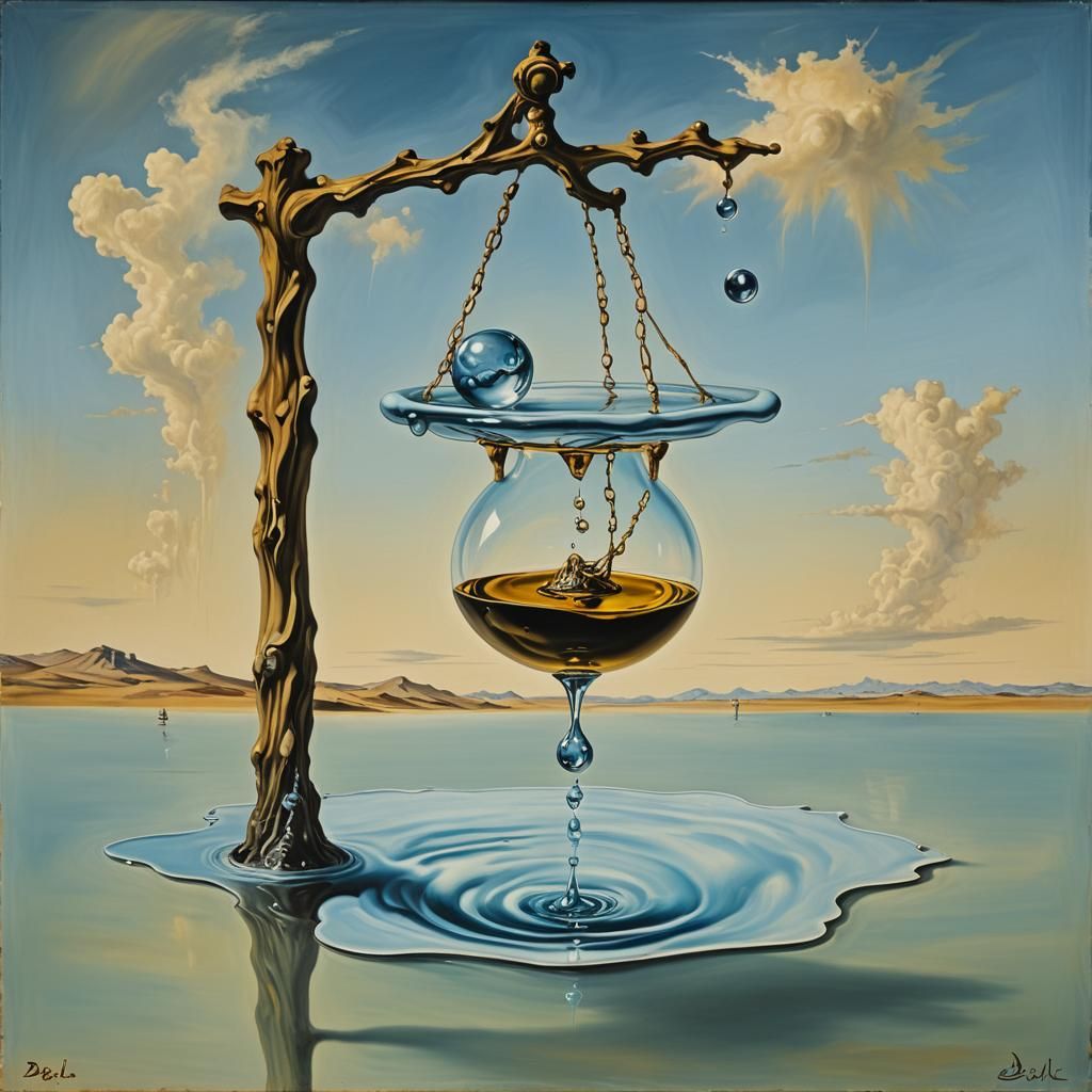 Surreal Balanced Water in Salvador Dali Style