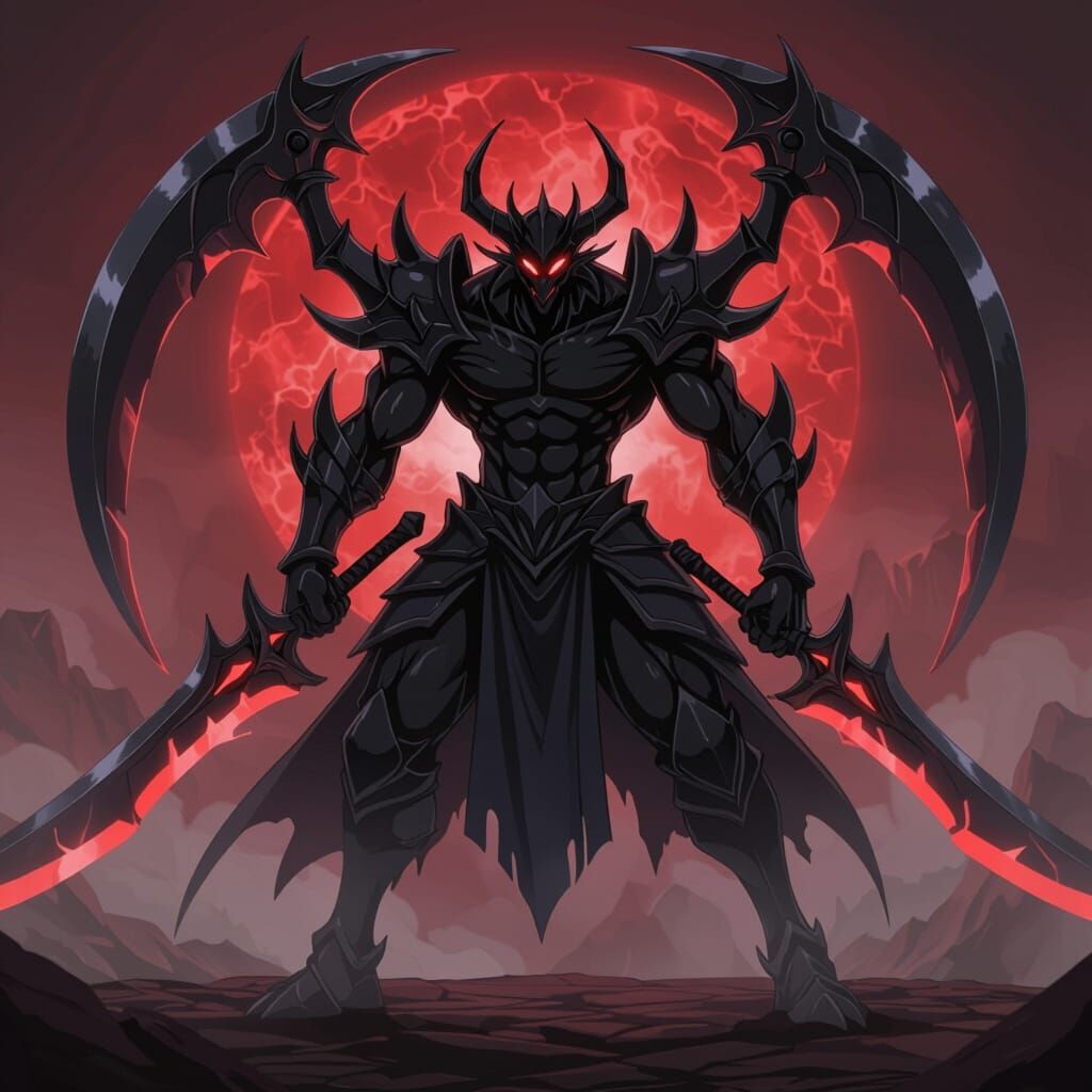 Muscular Fiend Warrior in Yu-Gi-Oh! Anime Card Style