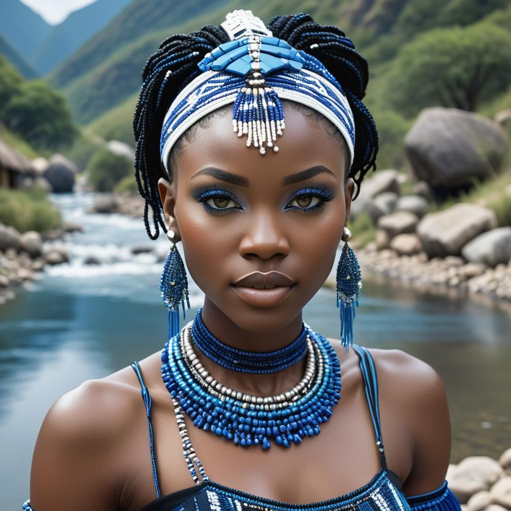 Zulu Woman Portrait in Greg Rutkowski Style