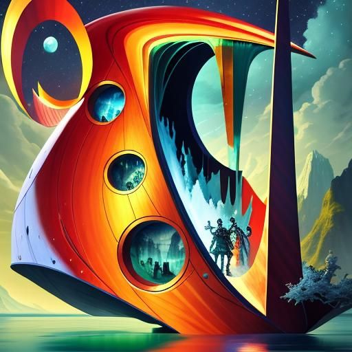 Epic Cinematic Digital Painting: Lime, Green, and Blue