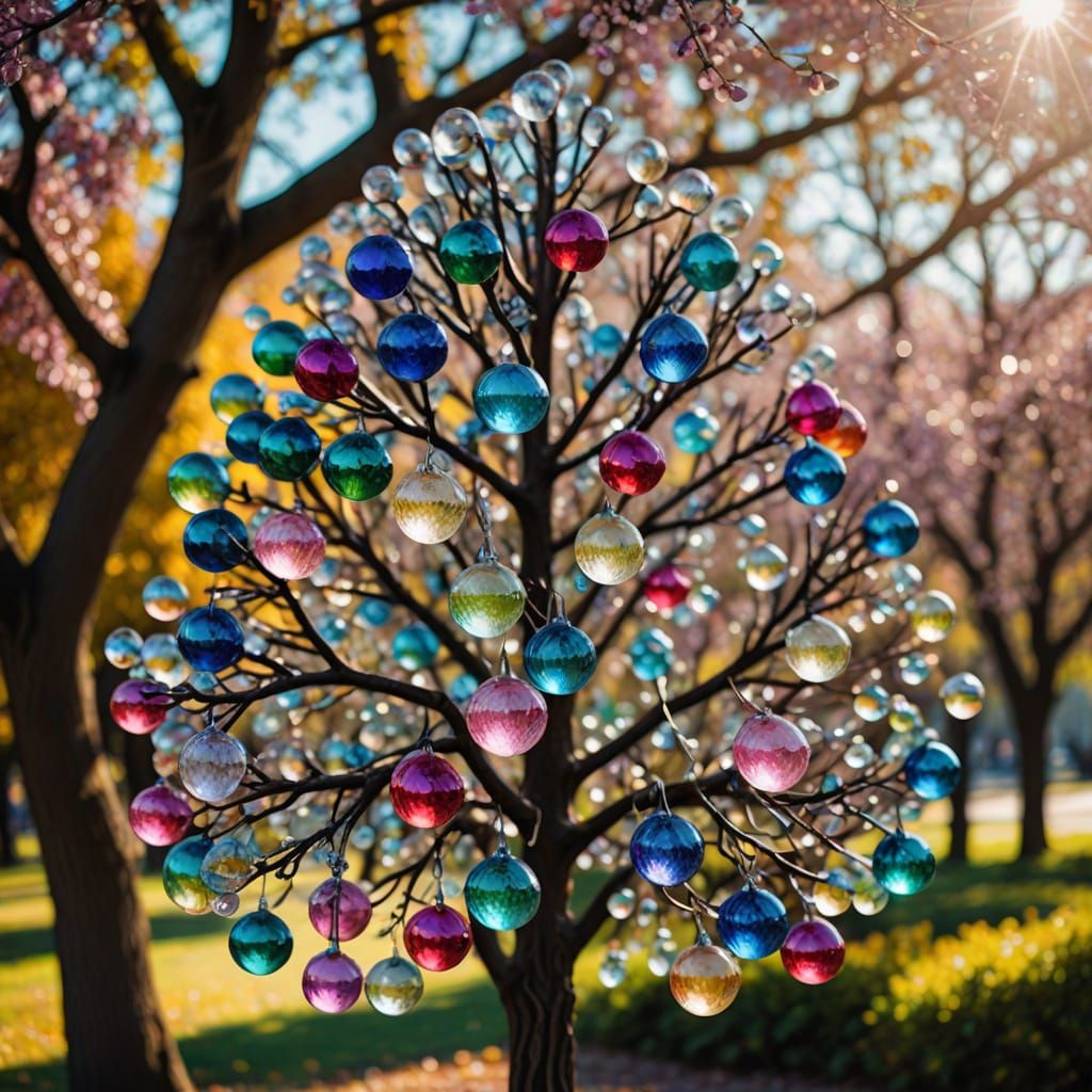 Colorful Crystal Tree with Sparkling Fruits