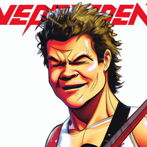 Eddie Van Halen in Comic Book Art Style