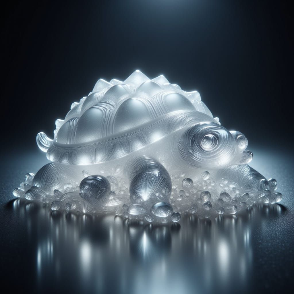 Ethereal Crystal Turtle in Frosted Glass