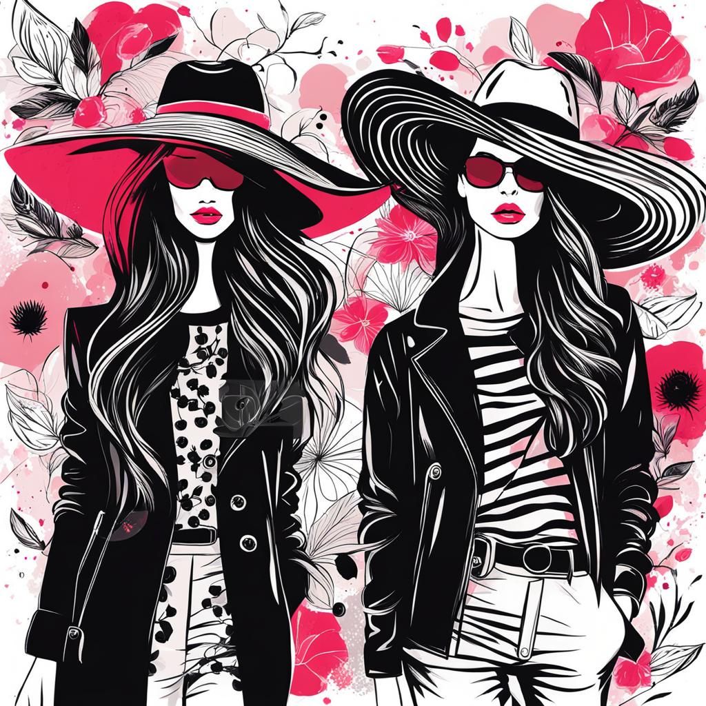 Abstract Fashion: Two Models in Modern Vector Art