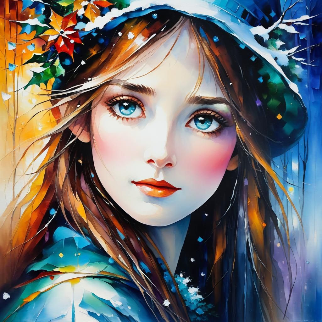 Magical Winter Hobbit in Deep Saturation Oil Painting