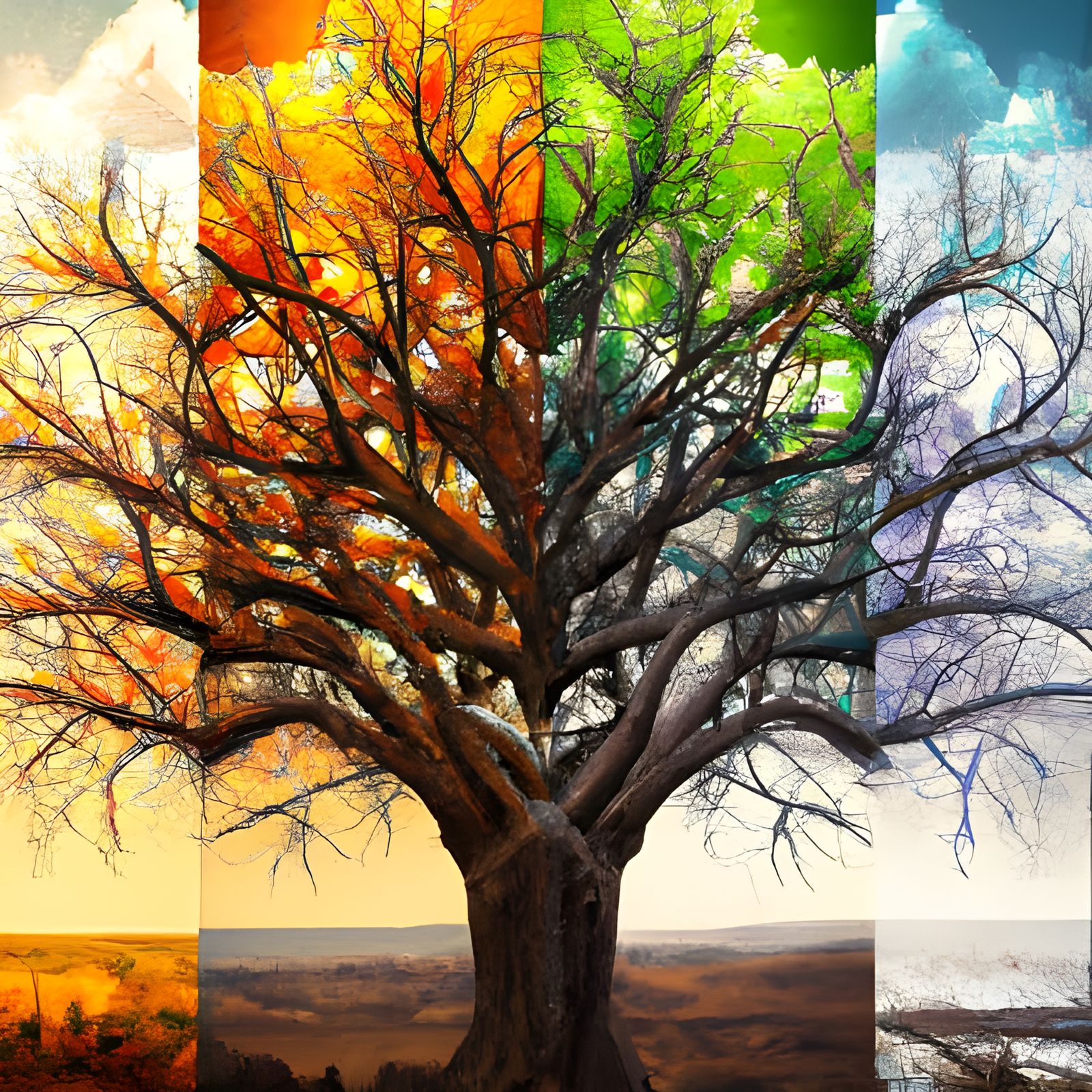 Four Seasons Tree: Digital Matte Painting